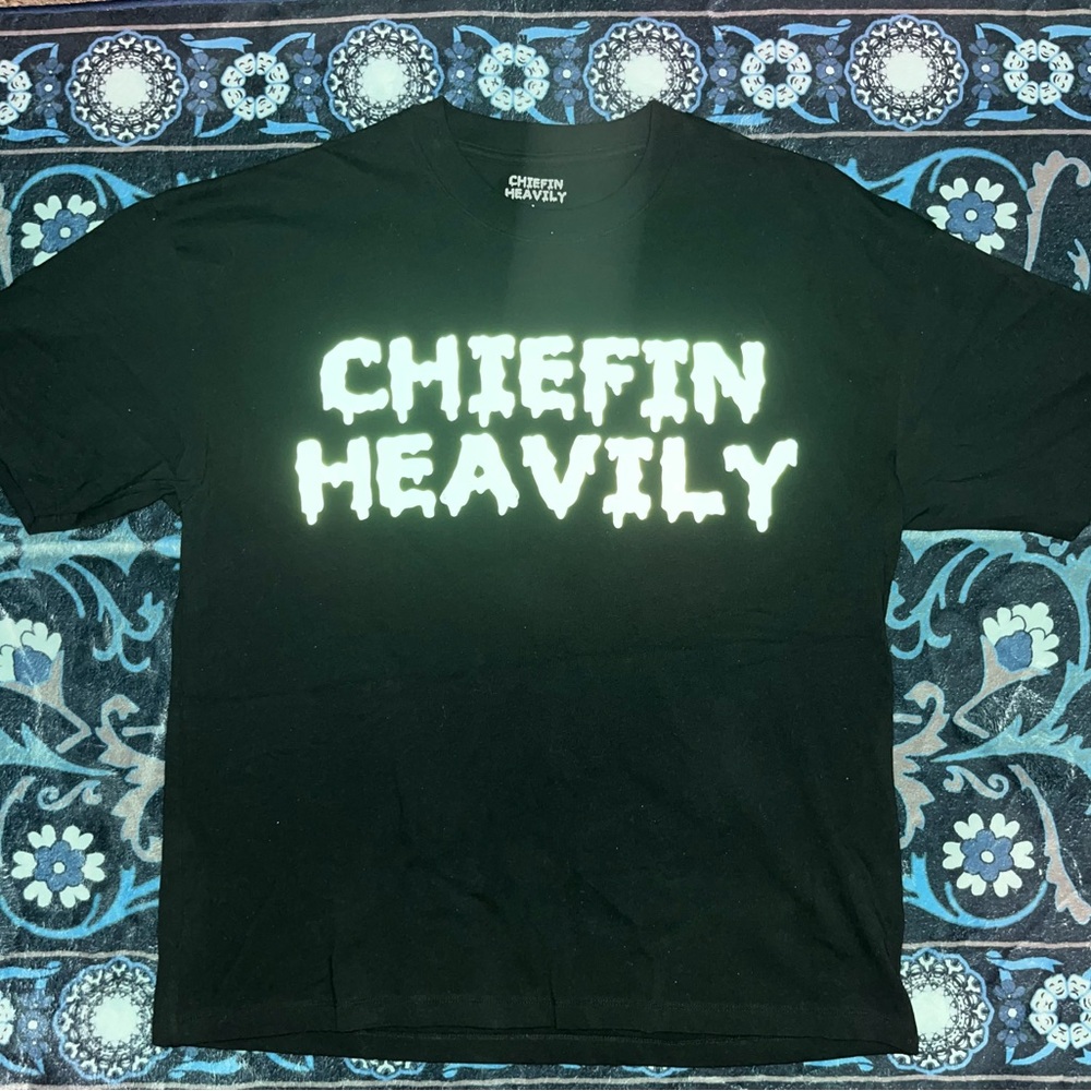 CHIEFIN HEAVILY Black Graphic Tee - Short Sleeve Men’s Shirt